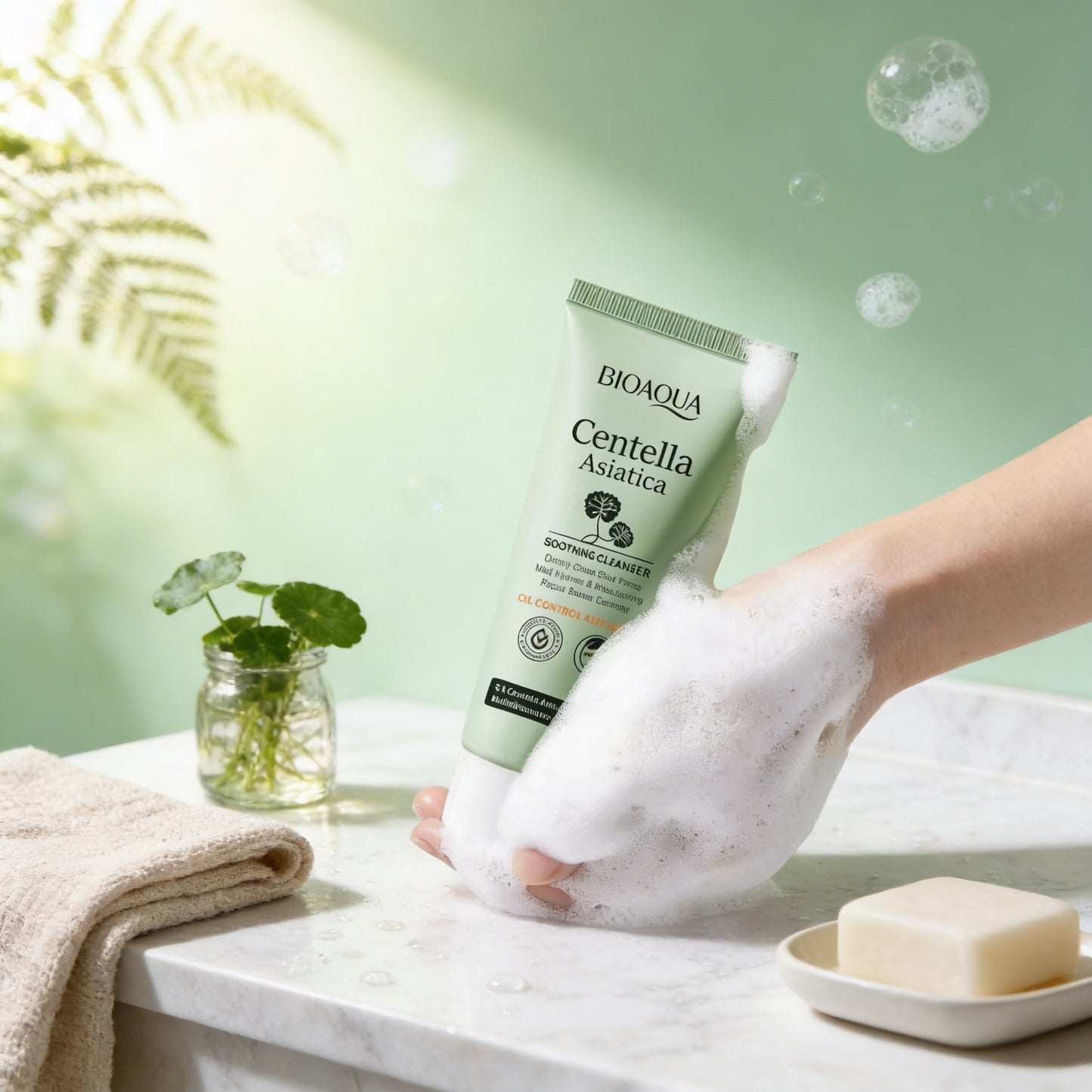 Reinigungscreme mit Centella Asiatica gegen Akne